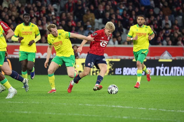 FOOTBALL : LOSC Lille vs FC Nantes - Ligue 1 J24 - 01 03 2026 Hakon HARALDSSON (LOSC Lille) lors du match LOSC Lille vs FC Nantes, Ligue 1 J24, Decathlon Arena stade Pierre Mauroy, le 1er mars 2026 - photo Laurent Sanson PsnewZ  Copyright: xLaurentxSANSONx xPsnewZx