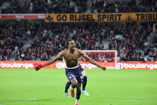 FOOTBALL : LOSC Lille vs FC Nantes - Ligue 1 J24 - 01 03 2026 But et joie de Nathan NGOY (LOSC Lille) lors du match LOSC Lille vs FC Nantes, Ligue 1 J24, Decathlon Arena stade Pierre Mauroy, le 1er mars 2026 - photo Laurent Sanson PsnewZ  Copyright: xLaurentxSANSONx xPsnewZx