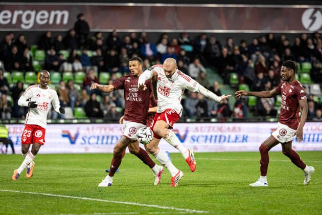FOOTBALL : Metz vs Stade Brestois - ligue 1 - Metz - 01 03 26 Ludovic Ajorque 19 but  Copyright: xelyxandroxcegarrax