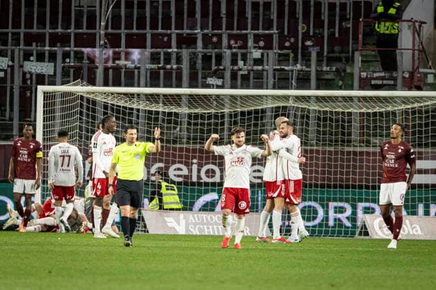 FOOTBALL : Metz vs Stade Brestois - ligue 1 - Metz - 01 03 26 Coup de sifflet final, cÃ lÃ bration de l Ã quipe du Stade Brestois 29 apres leur victoire  Copyright: xelyxandroxcegarrax