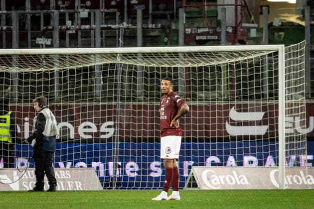 FOOTBALL : Metz vs Stade Brestois - ligue 1 - Metz - 01 03 26 DÃ ception des joueurs de l equipe de Metz apres leur dÃ faite  Copyright: xelyxandroxcegarrax