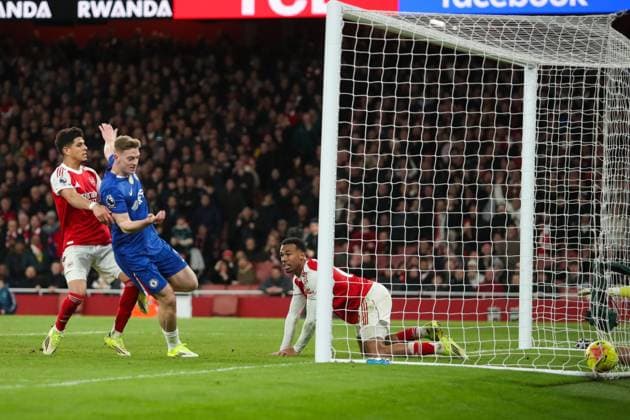 Liam Delap of Chelsea scores a goal with is later disallowed for offside Arsenal v Chelsea, Football, Premier League, Emirates Stadium, London, UK - 01 03 2026 EDITORIAL USE ONLY No use with unauthorised audio, video, data, fixture lists (outside the EU), club league logos or live services. Online in-match use limited to 45 images (+15 in extra time). No use to emulate moving images. No use in betting, games or Copyright: xAnthonyxHanc Shutterstockx 16718865bu