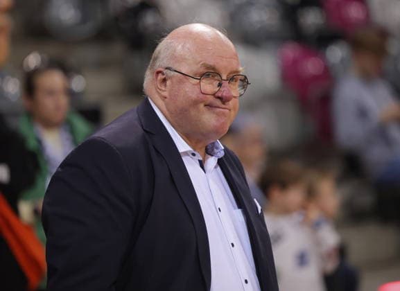 Länderspiel Deutschland vs. Kroatien iin Bonn WM-Qualifikation (Laenderspiel Weltmeisterschaftsvorbereitung) Hier: Ingo Weiss - Präsident, Deutscher Basketball Bund (Praesident)