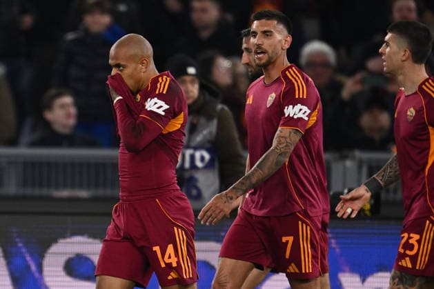 Donyell Malen of A.S. Roma celebrates after scoring the goal of 3-1 during the 27th day of the Serie A Championship between A.S. Roma and Juventus F.C. at the Olympic Stadium on March 1, 2026 in Rome, Italy.  Copyright: xDomenicoxCippitelli IPAxSportx xipa-agency.netx xx IPA_72239629 IPA_Agency_IPA72239629