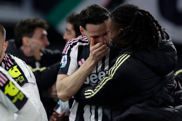 Italy: Serie a football match AS Roma vs Juventus juventus Italian defender Federico Gatti celebrates after scoring a goal of 3-3 during the Serie A football match between AS Roma vs Juventus at the Olimpico Stadium in Rome, Italy on March 01, 2026. _BPH0283 Copyright: xAntonioxBalascox