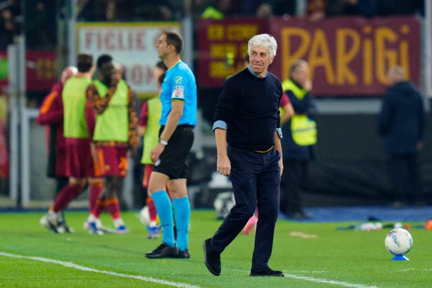 AS Roma v Juventus FC - Serie A Enilive Gian Piero Gasperini Head Coach of AS Roma reacts after Donyell Malen scored third goal during the serie Serie A Enilive match between AS Roma and Juventus FC at Stadio Olimpico on March 01, 2026 in Rome, Italy Rome Stadio Olimpico Lazio Italy Copyright: xGiuseppexMaffiax 260301_SerieA_Roma-Juventus_GM_06830