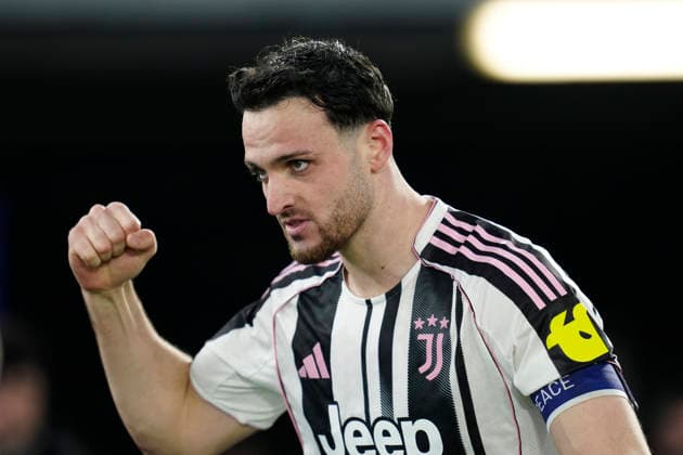Federico Gatti (Juventus FC) celebrates after scoring his team s third goal, Serie A, AS Roma v Juventus FC, Olimpico Stadium, March 1, 2026, Rome, Italy.