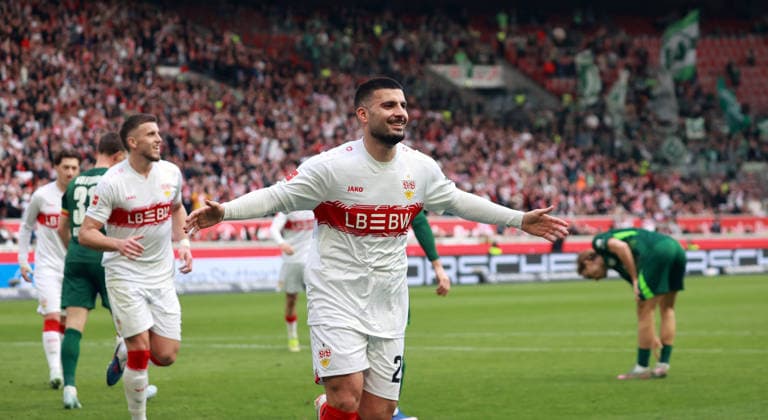 01.03.26 VfB Stuttgart - VfL Wolfsburg Deutschland, Stuttgart, 01.03.2026, Fussball, Bundesliga, Saison 2025 2026, VfB Stuttgart - VfL Wolfsburg: Deniz Undav (VfB Stuttgart); Jubel Tor 1:0 Undav.