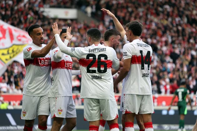 01.03.26 VfB Stuttgart - VfL Wolfsburg Deutschland, Stuttgart, 01.03.2026, Fussball, Bundesliga, Saison 2025 2026, VfB Stuttgart - VfL Wolfsburg: Deniz Undav (VfB Stuttgart); Jubel Tor 1:0 Undav.