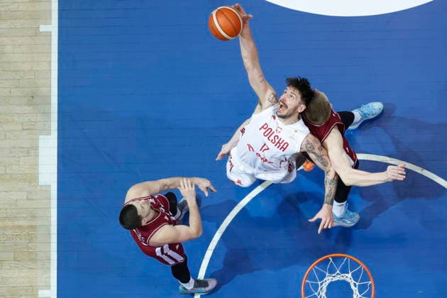 GDYNIA 01.03.2026 KOSZYKOWKA KOSZKADRA REPREZENTACJA POLSKI MECZ POLSKA - LOTWA ELIMINACJE MISTRZOSTW SWIATA 2027 - - - MEN BASKETBALL POLISH national team, Nationalteam WORLD CUP SERIES QUALIFIERS GAME POLAND - LATVIA NZ Dominik Olejniczak , FOT. WOJCIECH FIGURSKI 058SPORT.PL NEWSPIX.PL --- newspix.pl 