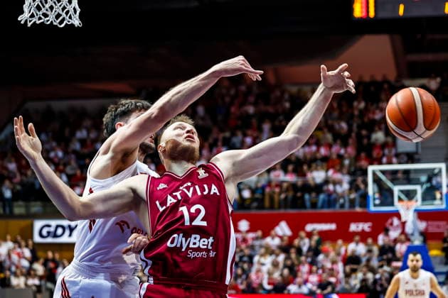 GDYNIA 01.03.2026 KOSZYKOWKA KOSZKADRA REPREZENTACJA POLSKI MECZ POLSKA - LOTWA ELIMINACJE MISTRZOSTW SWIATA 2027 - - - MEN BASKETBALL POLISH national team, Nationalteam WORLD CUP SERIES QUALIFIERS GAME POLAND - LATVIA NZ Arturs Strautins , FOT. TOMASZ SOKOLOWSKI 058SPORT.PL NEWSPIX.PL --- newspix.pl 