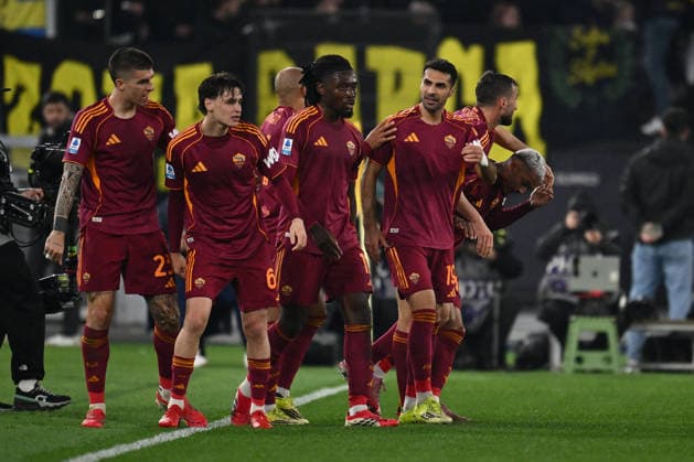 CALCIO - Serie A - AS Roma vs Juventus FC Wesley of A.S. Roma celebrates after scoring the goal of 1-0 during the 27th day of the Serie A Championship between A.S. Roma and Juventus F.C. at the Olympic Stadium on March 1, 2026 in Rome, Italy. Rome Italy  Copyright: xIPAxSport ABACAx