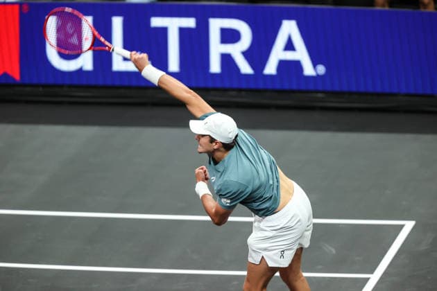 Tennis 2026: MGM Slam Presented By Capital One MAR 01 March 1, 2026: Joao Fonseca in action during the MGM Slam Presented by Capital One on March 1, 2026 at T-Mobile Arena in Las Vegas, NV. Christopher Trim Cal Media. (Credit Image: Â Christopher Trim Cal Sport Media) Las Vegas Nevada United States of America EDITORIAL USE ONLY Copyright: xx ZUMA-20260301_zma_c04_066.jpg ChristopherxTrimx csmphotothree476697