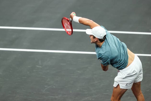 Tennis 2026: MGM Slam Presented By Capital One MAR 01 March 1, 2026: Joao Fonseca in action during the MGM Slam Presented by Capital One on March 1, 2026 at T-Mobile Arena in Las Vegas, NV. Christopher Trim Cal Media. (Credit Image: Â Christopher Trim Cal Sport Media) Las Vegas Nevada United States of America EDITORIAL USE ONLY Copyright: xx ZUMA-20260301_zma_c04_069.jpg ChristopherxTrimx csmphotothree476705