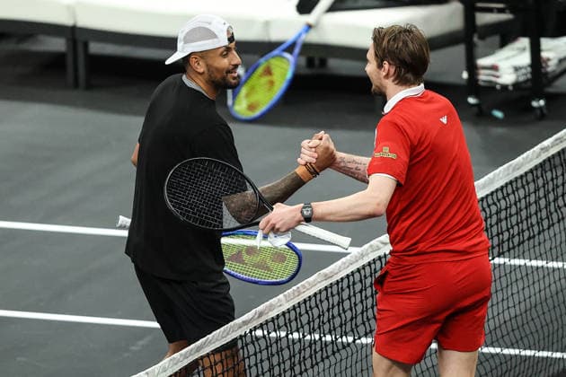 Tennis 2026: MGM Slam Presented By Capital One MAR 01 March 1, 2026: (L-R) Nick Kyrgios greets Alexander Bublik at the net during the MGM Slam Presented by Capital One on March 1, 2026 at T-Mobile Arena in Las Vegas, NV. Christopher Trim Cal Media. (Credit Image: Â Christopher Trim Cal Sport Media) Las Vegas Nevada United States of America EDITORIAL USE ONLY Copyright: xx ZUMA-20260301_zma_c04_080.jpg ChristopherxTrimx csmphotothree476713