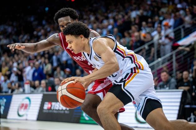 Basketball Bonn 01.03.2026 FIBA Basketball World Cup 2027 European Qualifiers Deutschland (GER) - Kroatien (CRO) Jack Kayil (Deutschland, No.02) Jaleen Smith (Kroatien, No.03) *** Basketball Bonn 01 03 2026 FIBA Basketball World Cup 2027 European Qualifiers Germany GER Croatia CRO Jack Kayil Germany, No 02 Jaleen Smith Croatia, No 03