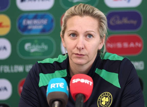 Republic of Ireland WNT press conference, PK, Pressekonferenz Tallaght Stadium, Dublin 2 3 2026 Head Coach Carla Ward Carla Ward 2 3 2026  Copyright: x INPHO JamesxCrombiex PPI26866