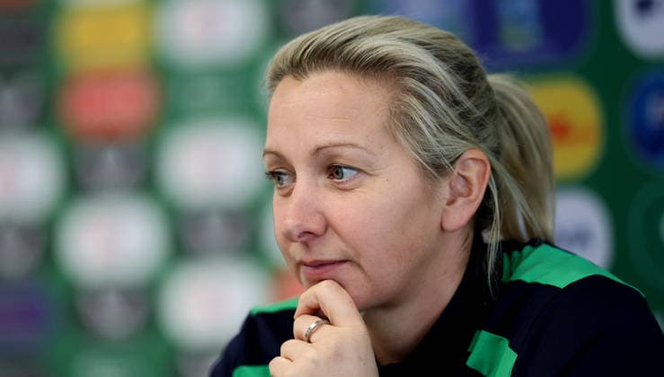 Republic of Ireland WNT press conference, PK, Pressekonferenz Tallaght Stadium, Dublin 2 3 2026 Head Coach Carla Ward Carla Ward 2 3 2026  Copyright: x INPHO JamesxCrombiex PPI26997
