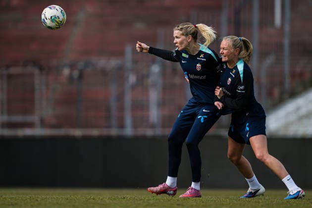 260302 Ada Hegerberg of the Norwegian women™s national football team during a training session on March 2, 2026 in Vienna. Photo: Marius Simensen BILDBYRAN Cop 238 bbeng dam fifa women s world cup qualifier football fotball fotboll norge norway practice soccer training trening träning Copyright: MARIUSxSIMENSEN BB260302BB333