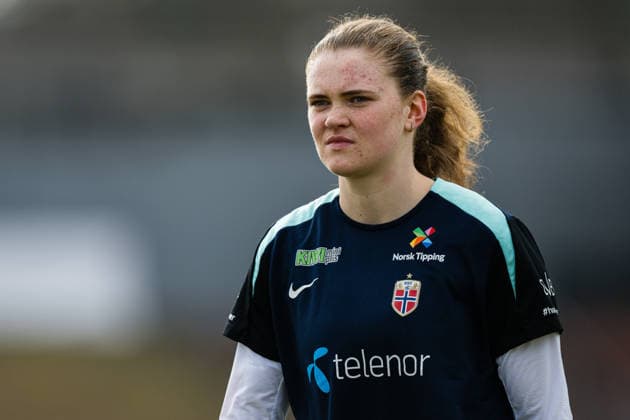 260302 Signe Gaupset of the Norwegian women™s national football team during a training session on March 2, 2026 in Vienna. Photo: Marius Simensen BILDBYRAN Cop 238 bbeng dam fifa women s world cup qualifier football fotball fotboll norge norway practice soccer training trening träning Copyright: MARIUSxSIMENSEN BB260302BB336