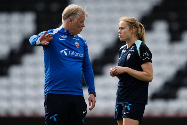 260302 Julie Blakstad of the Norwegian women™s national football team during a training session on March 2, 2026 in Vienna. Photo: Marius Simensen BILDBYRAN Cop 238 bbeng dam fifa women s world cup qualifier football fotball fotboll norge norway practice soccer training trening träning Copyright: MARIUSxSIMENSEN BB260302BB338