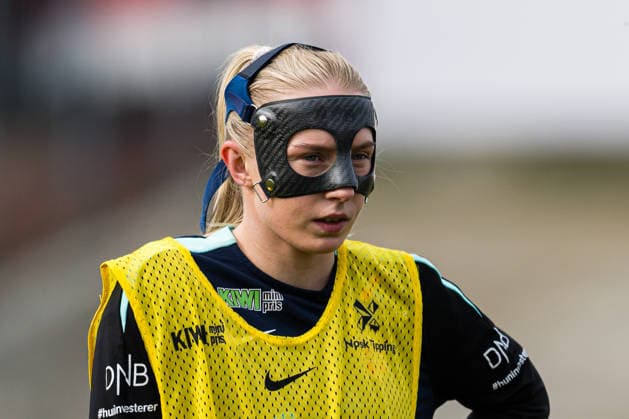 260302 Thea Bjelde of the Norwegian women™s national football team during a training session on March 2, 2026 in Vienna. Photo: Marius Simensen BILDBYRAN Cop 238 bbeng dam fifa women s world cup qualifier football fotball fotboll norge norway practice soccer training trening träning Copyright: MARIUSxSIMENSEN BB260302BB363