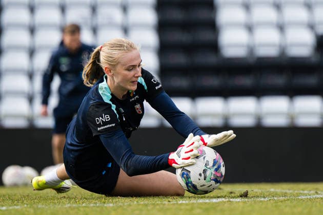 260302 Selma Panengstuen of the Norwegian women™s national football team during a training session on March 2, 2026 in Vienna. Photo: Marius Simensen BILDBYRAN Cop 238 bbeng dam fifa women s world cup qualifier football fotball fotboll norge norway practice soccer training trening träning Copyright: MARIUSxSIMENSEN BB260302BB399