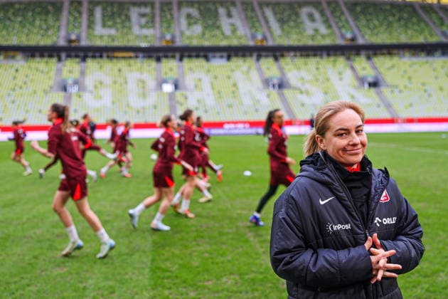 02.03.2026 GDANSK, POLSAT PLUS ARENA PILKA NOZNA KOBIET ( WOMEN S FOOTBALL) EL ELIMINACJE DO MS MISTRZOSTW SWIATA W PILCE NOZNEJ KOBIET FIFA 2027 ZGRUPOWANIE REPREZENTACJI POLSKI KOBIET OFICJALNA KONFERENCJA PRASOWA I TRENING REPREZENTACJI POLSKI KOBIET PRZED MECZEM Z HOLANDIA FOOTBALL POLISH WOMEN S national team, Nationalteam TRAINING CAMP OFFICIAL press conference, PK, Pressekonferenz AND TRAINING OF THE POLISH WOMEN S NATIONAL TEAM BEFORE THE MATCH AGAINST THE NETHERLANDS NZ NINA PATALON TRENERKA HEAD COACH SELEKCJONERKA REPREZNTACJI KOBIET FOTO LUKASZ GROCHALA CYFRASPORT NEWSPIX.PL --- newspix.pl 