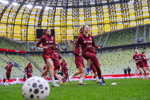 02.03.2026 GDANSK, POLSAT PLUS ARENA PILKA NOZNA KOBIET ( WOMEN S FOOTBALL) EL ELIMINACJE DO MS MISTRZOSTW SWIATA W PILCE NOZNEJ KOBIET FIFA 2027 ZGRUPOWANIE REPREZENTACJI POLSKI KOBIET OFICJALNA KONFERENCJA PRASOWA I TRENING REPREZENTACJI POLSKI KOBIET PRZED MECZEM Z HOLANDIA FOOTBALL POLISH WOMEN S national team, Nationalteam TRAINING CAMP OFFICIAL press conference, PK, Pressekonferenz AND TRAINING OF THE POLISH WOMEN S NATIONAL TEAM BEFORE THE MATCH AGAINST THE NETHERLANDS NZ POLSKA TRENING ILUSTRACJA, JAGODA CYRANIAK FOTO LUKASZ GROCHALA CYFRASPORT NEWSPIX.PL --- newspix.pl 
