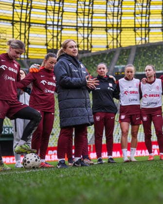 02.03.2026 GDANSK, POLSAT PLUS ARENA PILKA NOZNA KOBIET ( WOMEN S FOOTBALL) EL ELIMINACJE DO MS MISTRZOSTW SWIATA W PILCE NOZNEJ KOBIET FIFA 2027 ZGRUPOWANIE REPREZENTACJI POLSKI KOBIET OFICJALNA KONFERENCJA PRASOWA I TRENING REPREZENTACJI POLSKI KOBIET PRZED MECZEM Z HOLANDIA FOOTBALL POLISH WOMEN S national team, Nationalteam TRAINING CAMP OFFICIAL press conference, PK, Pressekonferenz AND TRAINING OF THE POLISH WOMEN S NATIONAL TEAM BEFORE THE MATCH AGAINST THE NETHERLANDS NZ NINA PATALON TRENERKA HEAD COACH SELEKCJONERKA REPREZNTACJI KOBIET POLSKA TRENING ILUSTRACJA FOTO LUKASZ GROCHALA CYFRASPORT NEWSPIX.PL --- newspix.pl 