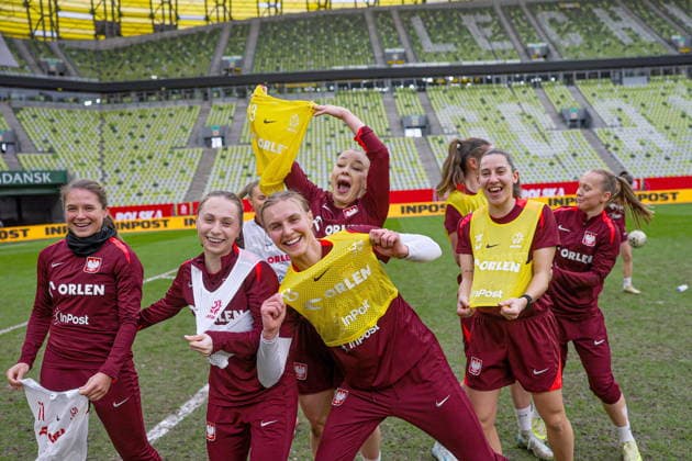 02.03.2026 GDANSK, POLSAT PLUS ARENA PILKA NOZNA KOBIET ( WOMEN S FOOTBALL) EL ELIMINACJE DO MS MISTRZOSTW SWIATA W PILCE NOZNEJ KOBIET FIFA 2027 ZGRUPOWANIE REPREZENTACJI POLSKI KOBIET OFICJALNA KONFERENCJA PRASOWA I TRENING REPREZENTACJI POLSKI KOBIET PRZED MECZEM Z HOLANDIA FOOTBALL POLISH WOMEN S national team, Nationalteam TRAINING CAMP OFFICIAL press conference, PK, Pressekonferenz AND TRAINING OF THE POLISH WOMEN S NATIONAL TEAM BEFORE THE MATCH AGAINST THE NETHERLANDS NZ MARTYNA WIANKOWSKA POLSKA TRENING ILUSTRACJA FOTO LUKASZ GROCHALA CYFRASPORT NEWSPIX.PL --- newspix.pl 