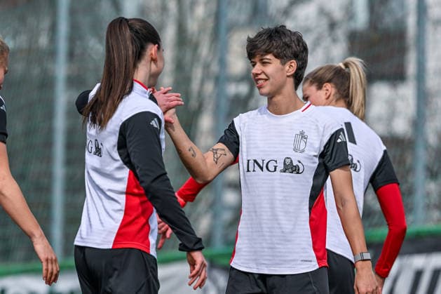 SOCCER WOMEN UEFA QUALIFIERS B4 MD-1 ISRAEL VS BELGIUM Isabelle Iliano (5) of Belgium pictured during a women football training session MD-1 before the game between the national teams of Israel and Belgium, called the Red Flames, on the first match day in League B Group B4 in the league stage of the 2026-27 UEFA Women s European Qualifiers competition , on Monday 2 March 2026 in Budapest , Hungary . PHOTO SPORTPIX Stijn Audooren Budapest BSC Stadium - Budaors Hungary  Copyright: xSportpix.bex xStijnxAudoorenxStijnxAudoorenx