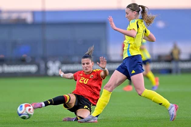 Red Flames v Sweden - Women U23 International Friendly, Länderspiel, Nationalmannschaft TUBEKE, BELGIUM - MARCH 02 : Ademi Anisa of Belgium during the Friendly game between Belgian Flames and the Sweden national team, Nationalteam on March 2, 2026 in Tubeke, Belgium, 02 03 2026 Tubeke Belgium  Copyright: xSesx
