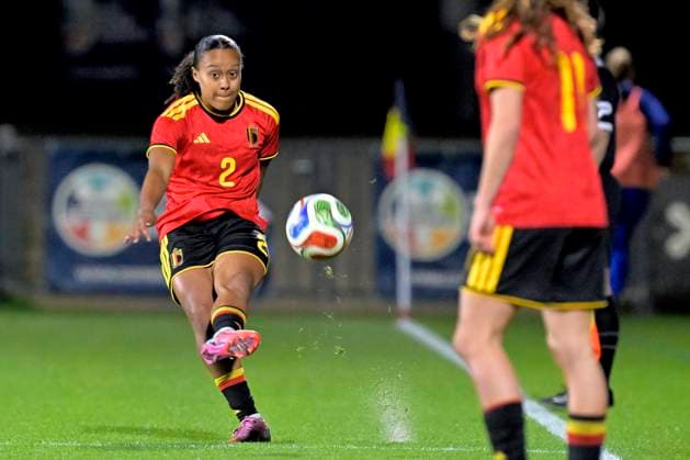 Red Flames v Sweden - Women U23 International Friendly, Länderspiel, Nationalmannschaft TUBEKE, BELGIUM - MARCH 02 : Meeuwis Lina of Belgium during the Friendly game between Belgian Flames and the Sweden national team, Nationalteam on March 2, 2026 in Tubeke, Belgium, 02 03 2026 Tubeke Belgium  Copyright: xSesx