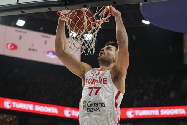 Turkiye v Serbia - FIBA Basketball World Cup 2027 European Qualifiers ISTANBUL, TURKIYE - MARCH 02: Omer Yurtseven of Turkiye in action during the FIBA Basketball World Cup 2027 European Qualifiers First Round Group C match between Turkiye and Serbia at the Basketball Development Center in Istanbul, Turkiye, on March 02, 2026. Arife Karakum Anadolu Istanbul Turkey. Editorial use only. Please get in touch for any other usage.  Copyright: x2026xAnadoluxArifexKarakumx