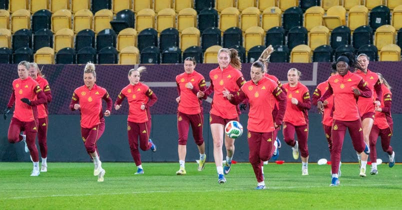 2.3..2026, Fußball, GER, Frauen, WM-Qualifikation, Deutschland - Slowenien, Die Fußballerinnen der deutschen Nationalmannschaft beim Abschlusstraining. Dresden Rudolf-Harbig-Stadion Sachsen Deutschland