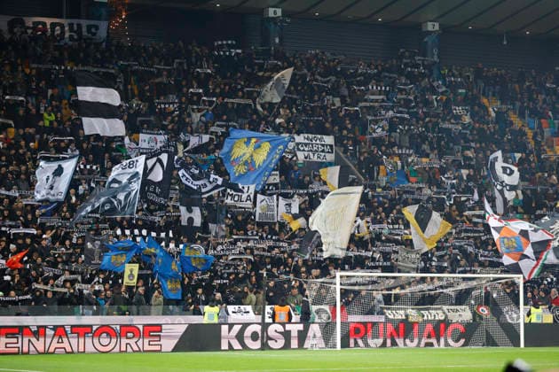 March 2, 2026, Udine, Italy, Italy: Udinese supporters during the Italian Serie A Enilive match between Udinese Calcio vs ACF Fiorentina at the Bluenergy Stadium in Udinese, Italy, 02 March 2026. Udine Italy - ZUMAr199 20260302_zsp_r199_005 Copyright: xMattiaxRadonix