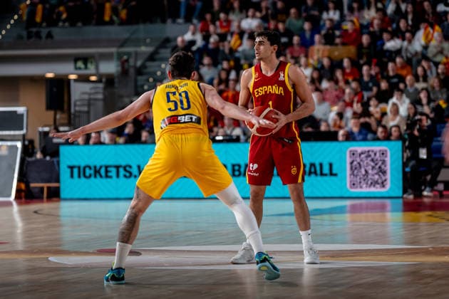 1 Alvaro Cardenas, ESP x UKR - FIBA Basketball World Cup European Qualifiers, First Round Group A - Palacio de los deportes de Oviedo, Spain (ESP) - 02, March 2026 Copyright: xSandyxGhoraryebx