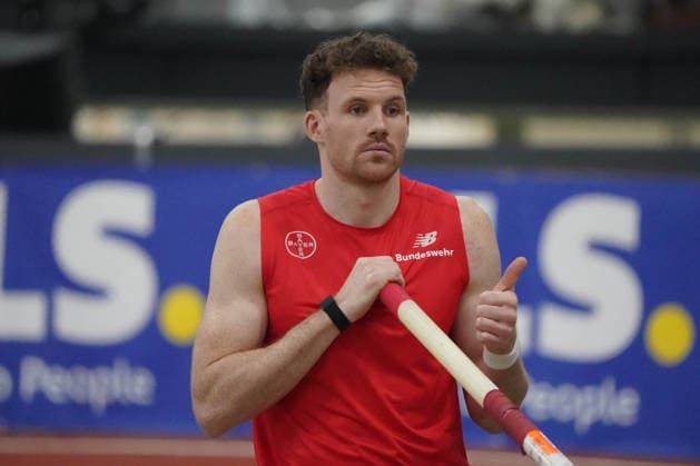 , Leichtathletik, Deutsche Leichtathletik-Hallenmeisterschaften 2026, Hallen DM 2026, 27-28.02.2026 Helmut -Körnig-Halle Dortmund Stabhochsprung Männer Finale , torben Blech, TSV bayer 04 Leverkusen *** , Athletics, German Indoor Athletics Championships 2026, Indoor DM 2026, 27 28 02 2026 Helmut Körnig Halle Dortmund Pole Vault Men Final , torben Blech, TSV bayer 04 Leverkusen