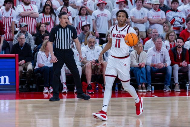 March 2, 2026, Raleigh, North Carolina, USA: NC State Wolfpack guard QUADIR COPELAND (11) moves the ball down court during the first half of the NCAA, College League, USA ACC menÃ¢â‚¬â ¢s basketball game between the Duke Blue Devils and the NC State Wolfpack at the Lenovo Center in Raleigh, North Carolina. Raleigh USA - ZUMAa220 20260302_znp_a220_020 Copyright: xIsraelxAntax