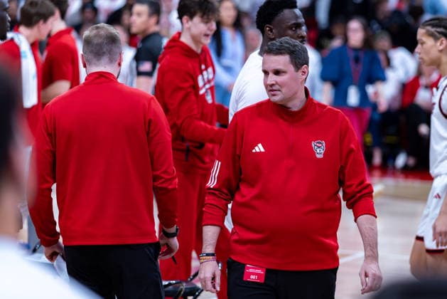 March 2, 2026, Raleigh, North Carolina, USA: NC State Wolfpack head coach WILL WADE during the first half of the NCAA, College League, USA ACC menÃ¢â‚¬â ¢s basketball game between the Duke Blue Devils and the NC State Wolfpack at the Lenovo Center in Raleigh, North Carolina. Raleigh USA - ZUMAa220 20260302_znp_a220_022 Copyright: xIsraelxAntax