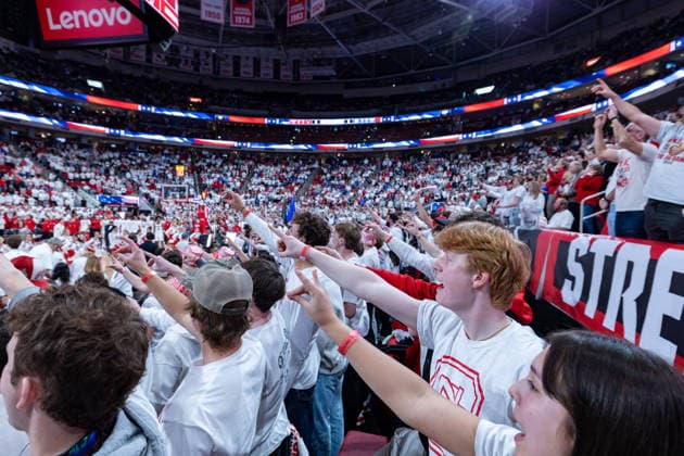 March 2, 2026, Raleigh, North Carolina, USA: NC State Wolfpack fans cheer prior to the start of the NCAA, College League, USA ACC menÃ¢â‚¬â ¢s basketball game between the Duke Blue Devils and the NC State Wolfpack at the Lenovo Center in Raleigh, North Carolina. Raleigh USA - ZUMAa220 20260302_znp_a220_026 Copyright: xIsraelxAntax