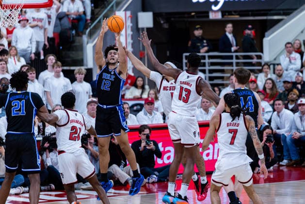 March 2, 2026, Raleigh, North Carolina, USA: Duke Blue Devils forward CAMERON BOOZER (12) shoots a jump shot during the first half of the NCAA, College League, USA ACC menÃ¢â‚¬â ¢s basketball game between the Duke Blue Devils and the NC State Wolfpack at the Lenovo Center in Raleigh, North Carolina. Raleigh USA - ZUMAa220 20260302_znp_a220_030 Copyright: xIsraelxAntax