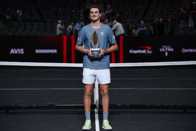 March 2, 2026, Las Vegas, Nevada, USA: JOAO FONSECA (C) has been crowned as the MGM Slam champion after taking down REILLY OPELKA (not in picture) 10-6, 7-10, 10-5 in a hotly contested final during MGM Slam event at the T-Mobile Arena in Las Vegas. Las Vegas USA - ZUMAo117 20260302_zsp_o117_001 Copyright: xMikaelxOnax