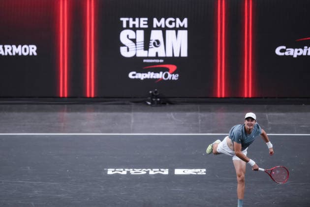 March 2, 2026, Las Vegas, Nevada, USA: JOAO FONSECA (in picture) has been crowned as the MGM Slam champion after taking down REILLY OPELKA 10-6, 7-10, 10-5 in a hotly contested final during MGM Slam event at the T-Mobile Arena in Las Vegas. Las Vegas USA - ZUMAo117 20260302_zsp_o117_002 Copyright: xMikaelxOnax
