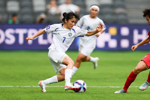 Nilufar Kudratova of Uzbekistan dribbles the ball during the AFC Womens Asian Cup 2026 match between Korea DPR Women and Uzbekistan Women at Western Sydney Stadium, Sydney, Australia on 3 March 2026. Copyright: xPeterxDovganx 44600017