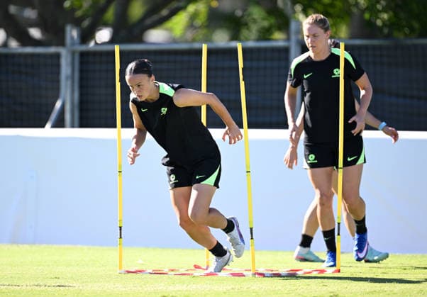 SOCCER MATILDAS TRAINING, Amy Sayer is seen during a Matildas training session at Pizzey Park on the Gold Coast, Tuesday, March 3, 2026. ( NO ARCHIVING GOLD COAST QUEENSLAND AUSTRALIA  Copyright: xDAVExHUNTx 20260303136664440029