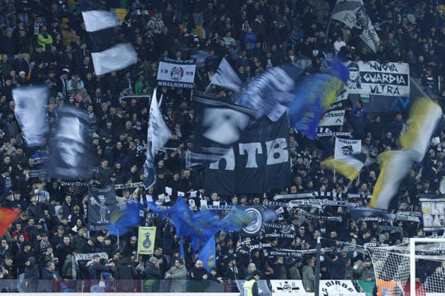 Udinese supporters during the Italian Serie A Enilive match between Udinese Calcio vs ACF Fiorentina at the Bluenergy Stadium in Udinese, Italy, 02 March 2026.  Copyright: xMattiaxRadoni IPAxSportx xipa-agency.netx xx IPA_72308176 IPA_Agency_IPA72308176