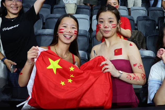 Chinese fans celebrate during the AFC Womens Asian Cup 2026 match between China PR Women and Bangladesh Women at Western Sydney Stadium, Sydney, Australia on 3 March 2026. Copyright: xPeterxDovganx 44610092