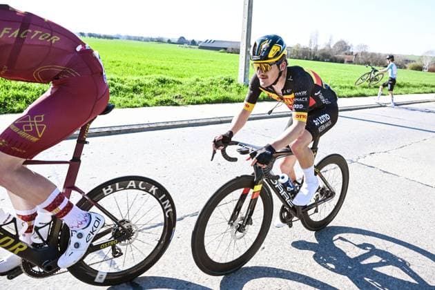 German Jonathan Malte Rottmann of Lotto Kern-Haus Outlet Montabaur pictured in action during the Ename Samyn Classic one day cycling race, 203,8km from Quaregnon to Dour on Tuesday 03 March 2026. MAARTENxSTRAETEMANS  x166325969x